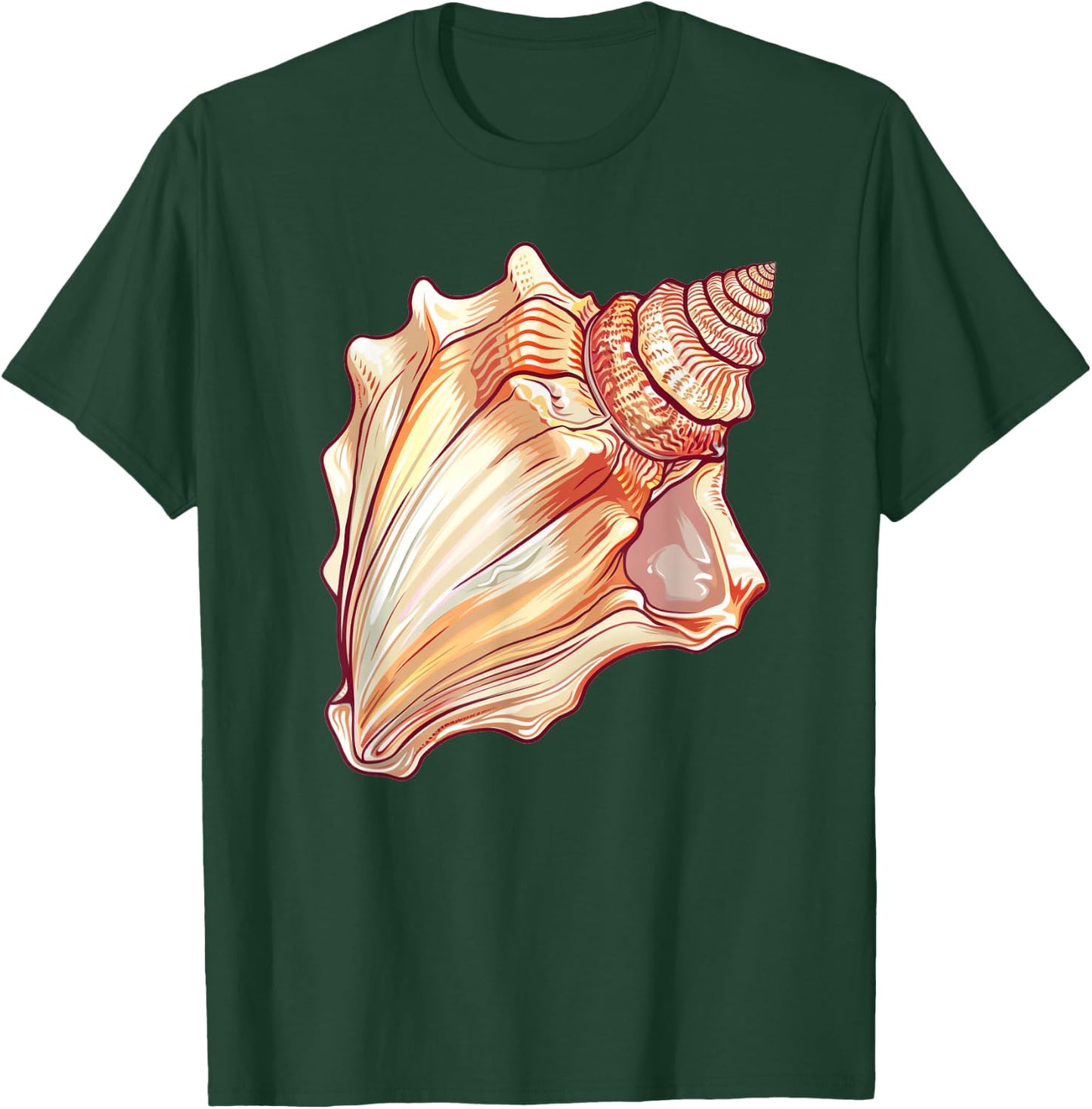 Conch Shell Retro T-Shirt - T-Shirt | Forest