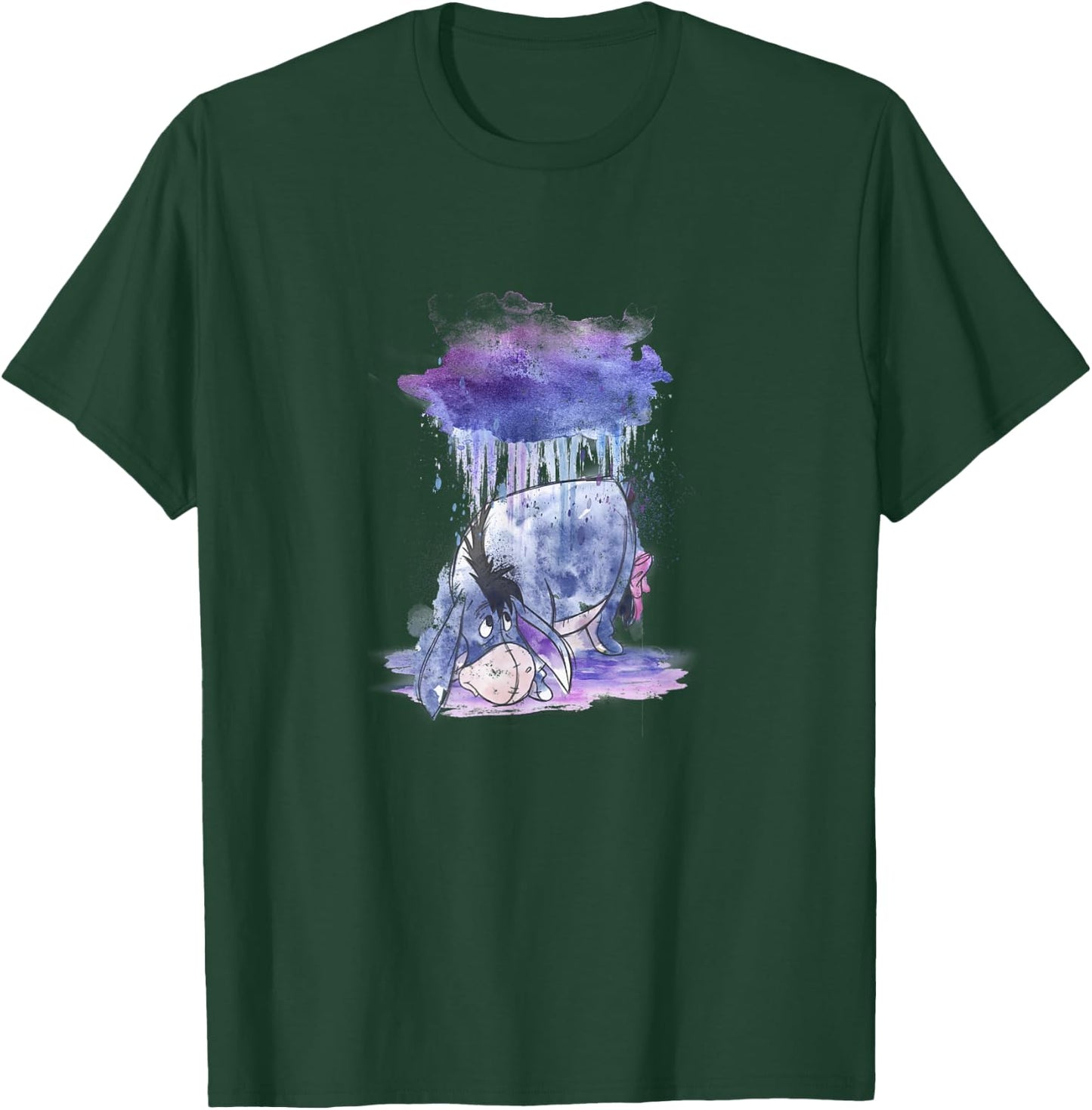 Disney Winnie The Pooh Eeyore Watercolor Rain Cloud , Black, S T-Shirt - T-Shirt | Forest