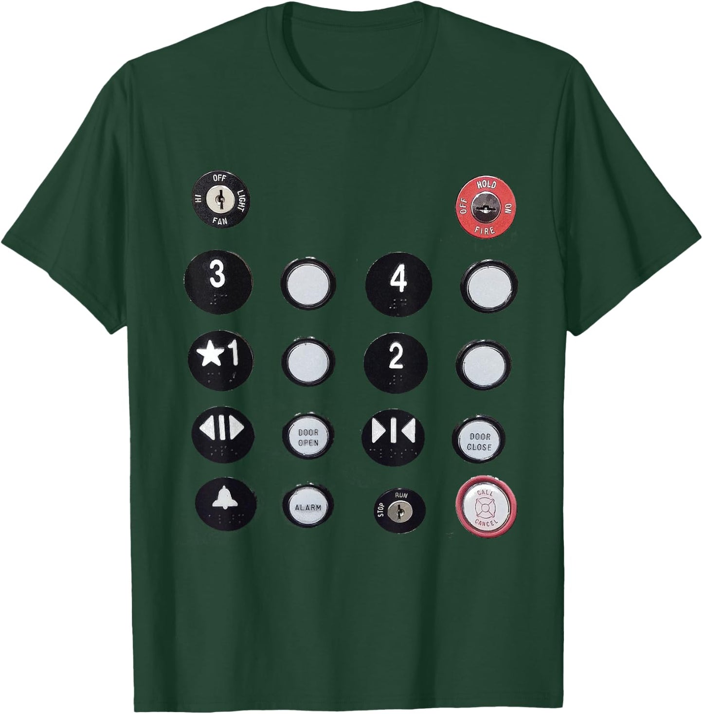 Funny - Elevator Button T-Shirt - T-Shirt | Forest