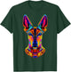 Colorful Pharaoh Hound Face Egyptian Dog Lover Black T-Shirt - T-Shirt | Forest