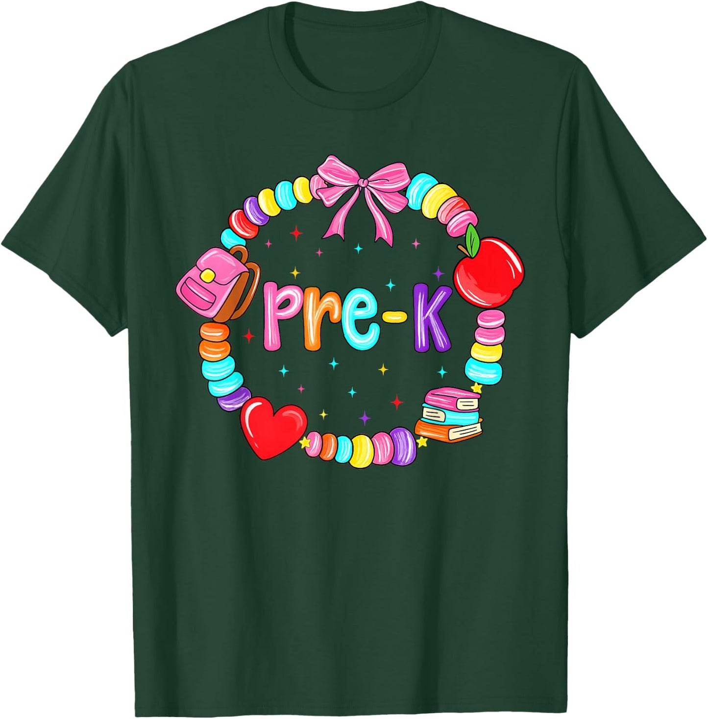 Pre K for Girls Preschool Teacher Back to School Kids T-Shirt - T-Shirt | Forest