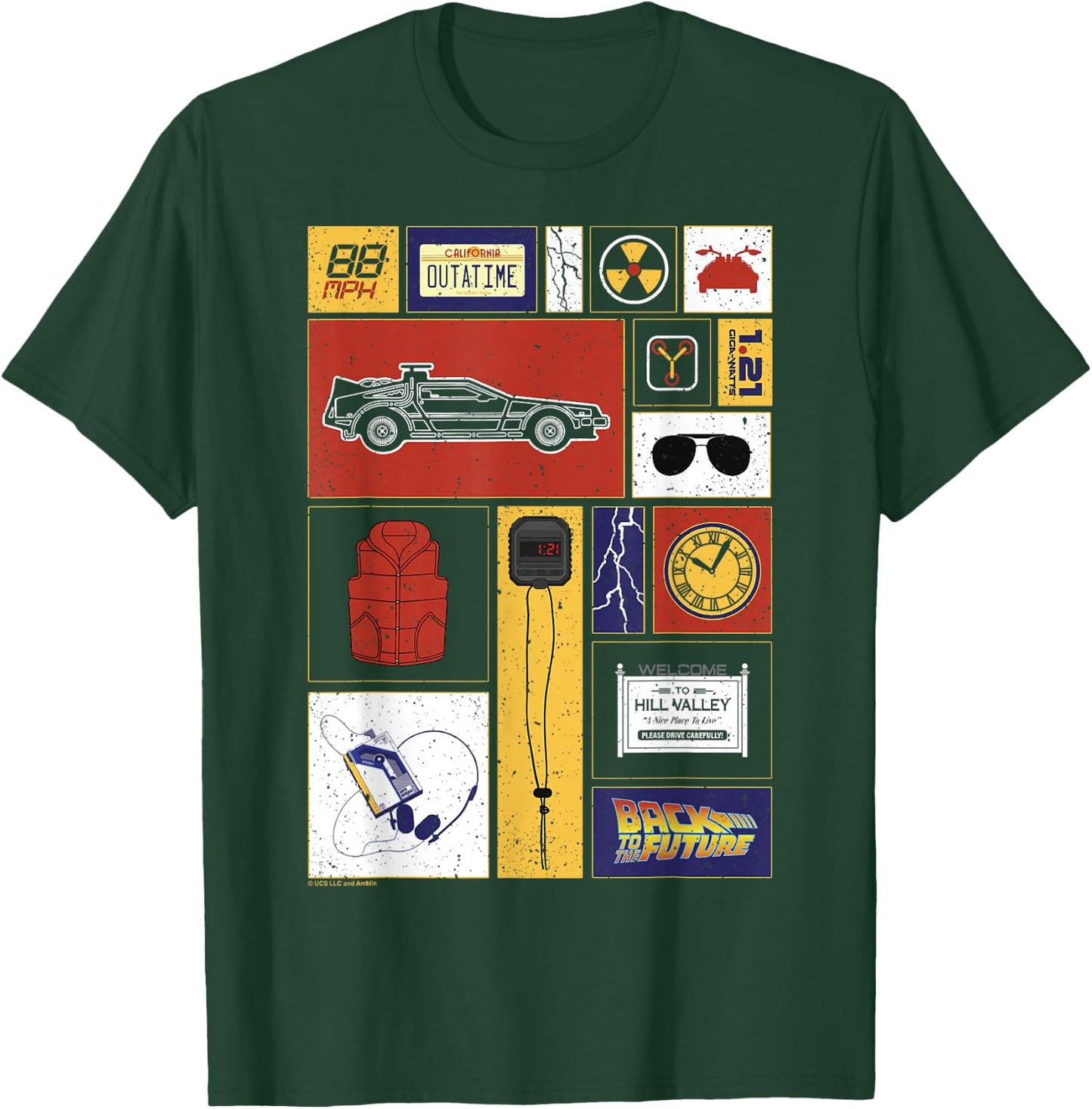 Back to The Future 35th Anniversary Icon Panels T-Shirt - T-Shirt | Forest