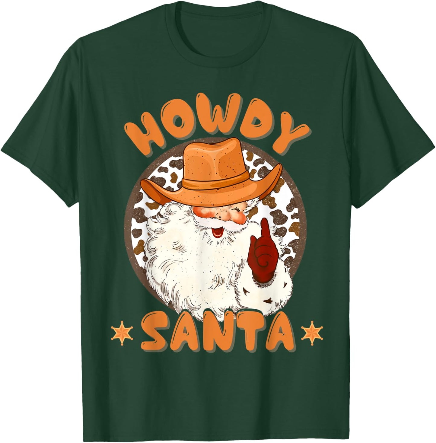 Retro Howdy Santa Cowboy Country Christmas Xmas Kids Boy Pjs T-Shirt - T-Shirt | Forest