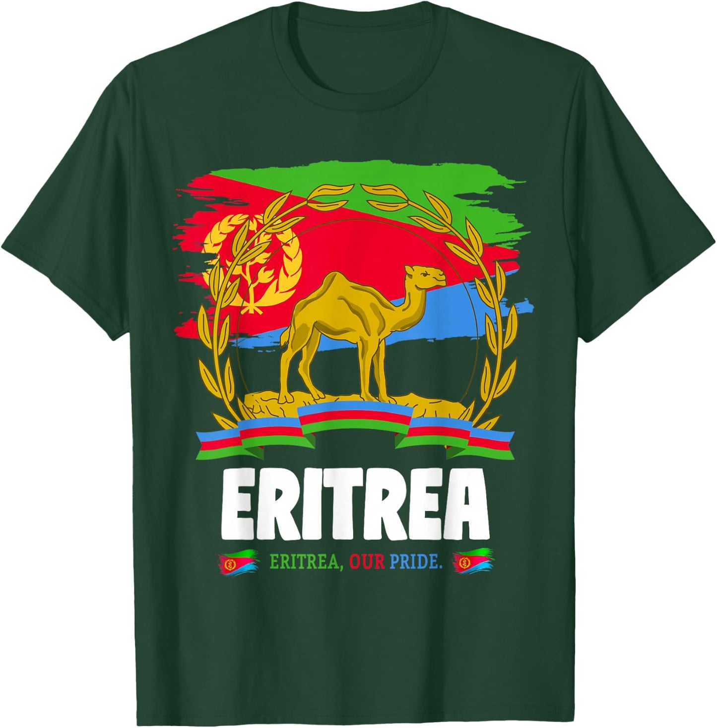 Eritrean Flag Outfit Ideas & Camel Eritrea Flag T-Shirt - T-Shirt | Forest