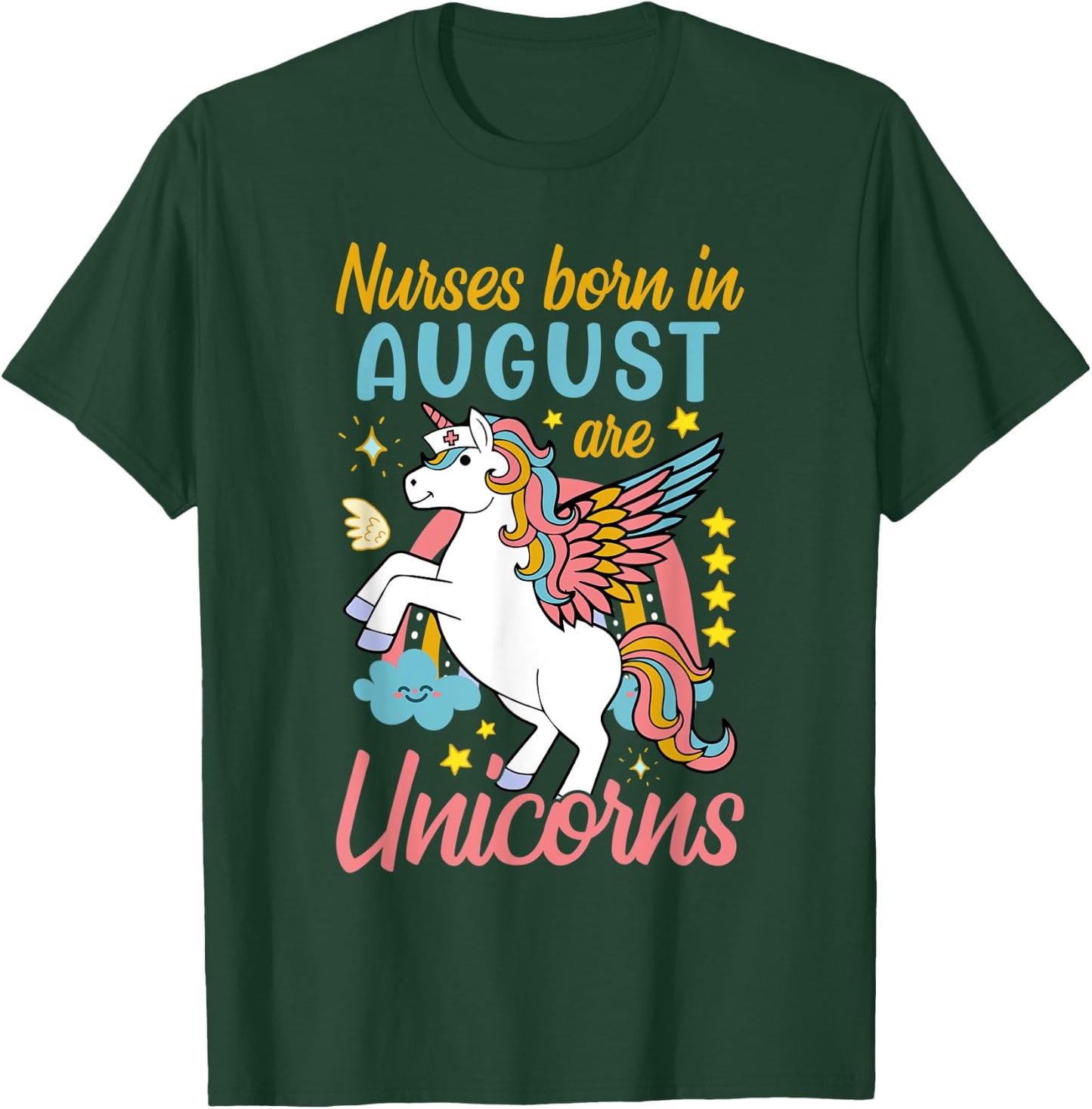 Nurse Born In August T-Shirt - T-Shirt | Forest