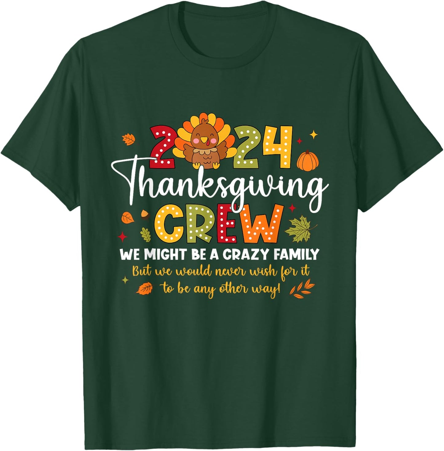 HALLOWEEN.HUG Family Thanksgiving 2024 Thanksgiving Crew Turkey Matching , Small, Black T-Shirt - T-Shirt | Forest