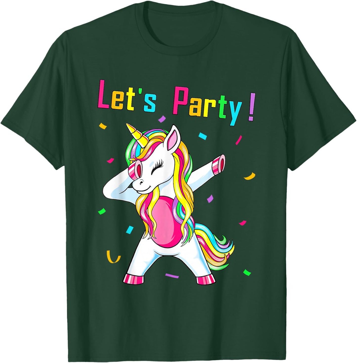 Unicorn Lets Party Outfit Women's Girls Dancing Unicorn , black T-Shirt - T-Shirt | Forest