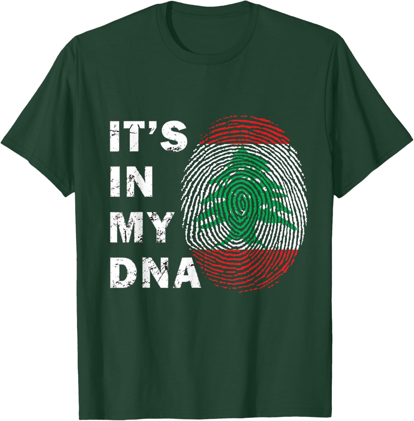 Lebanon in My DNA Proud Lebanon Flag Lebanese Men Women Kids T-Shirt - T-Shirt | Forest