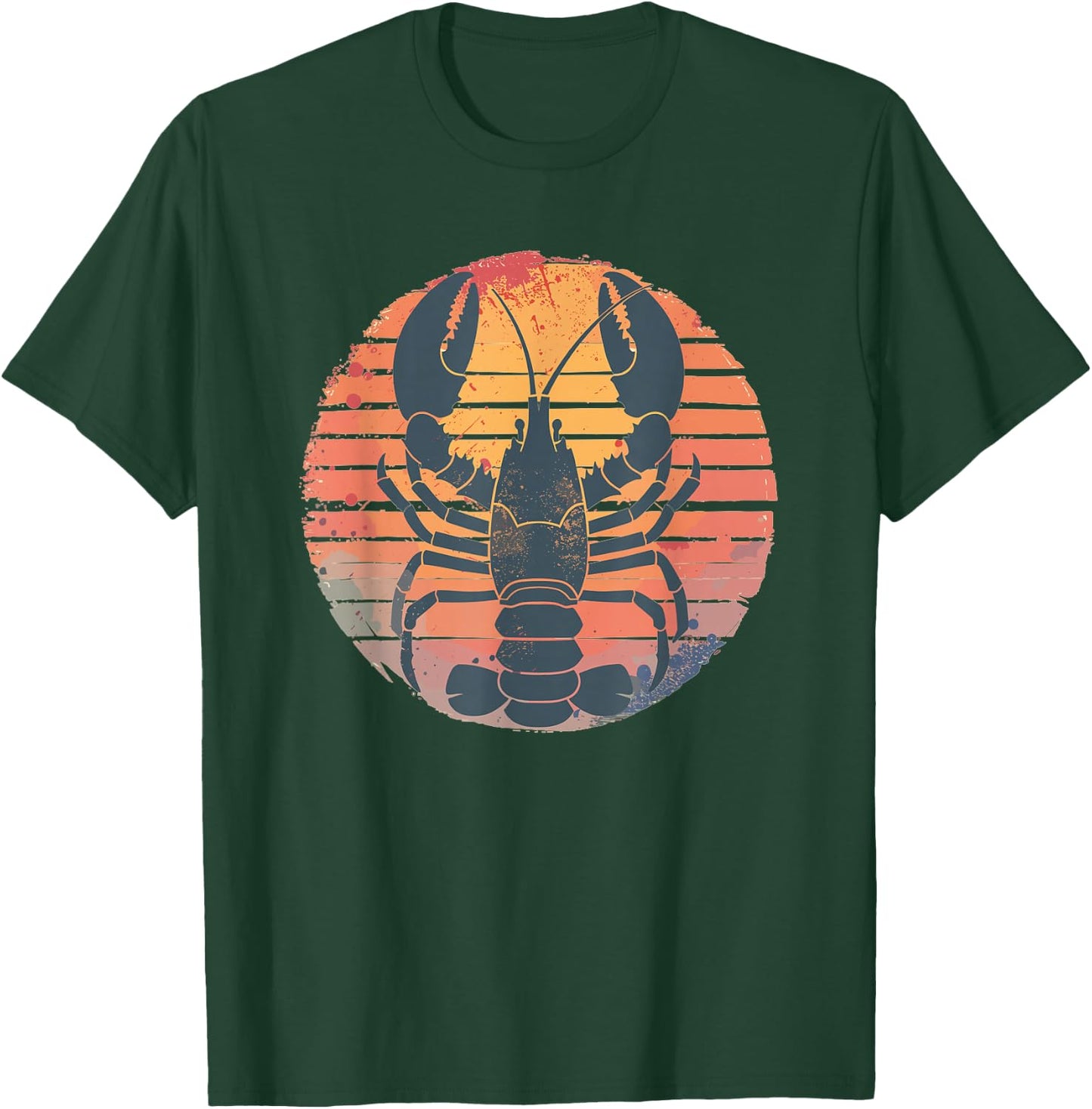 Retro Sunset Lobster T-Shirt - T-Shirt | Forest