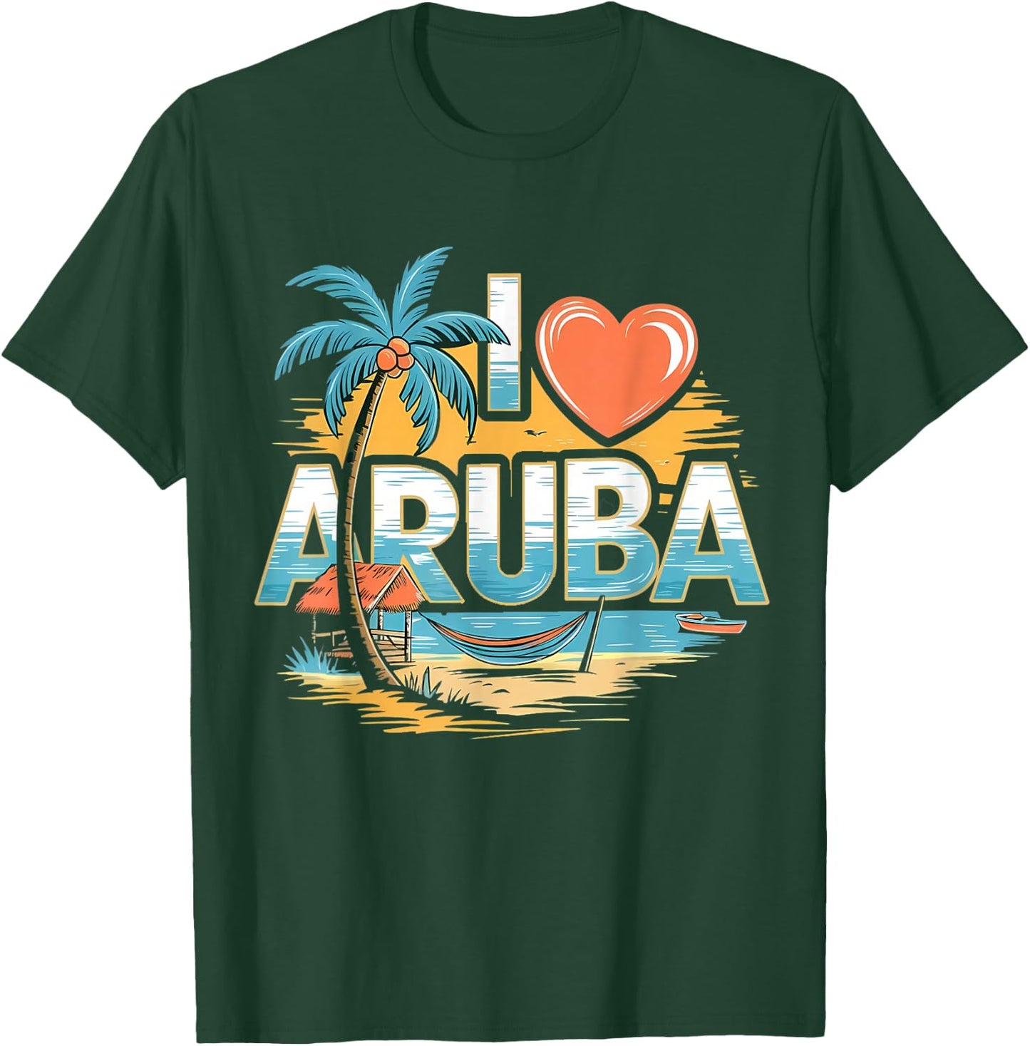I Love Aruba Souvenir T-Shirt - T-Shirt | Forest
