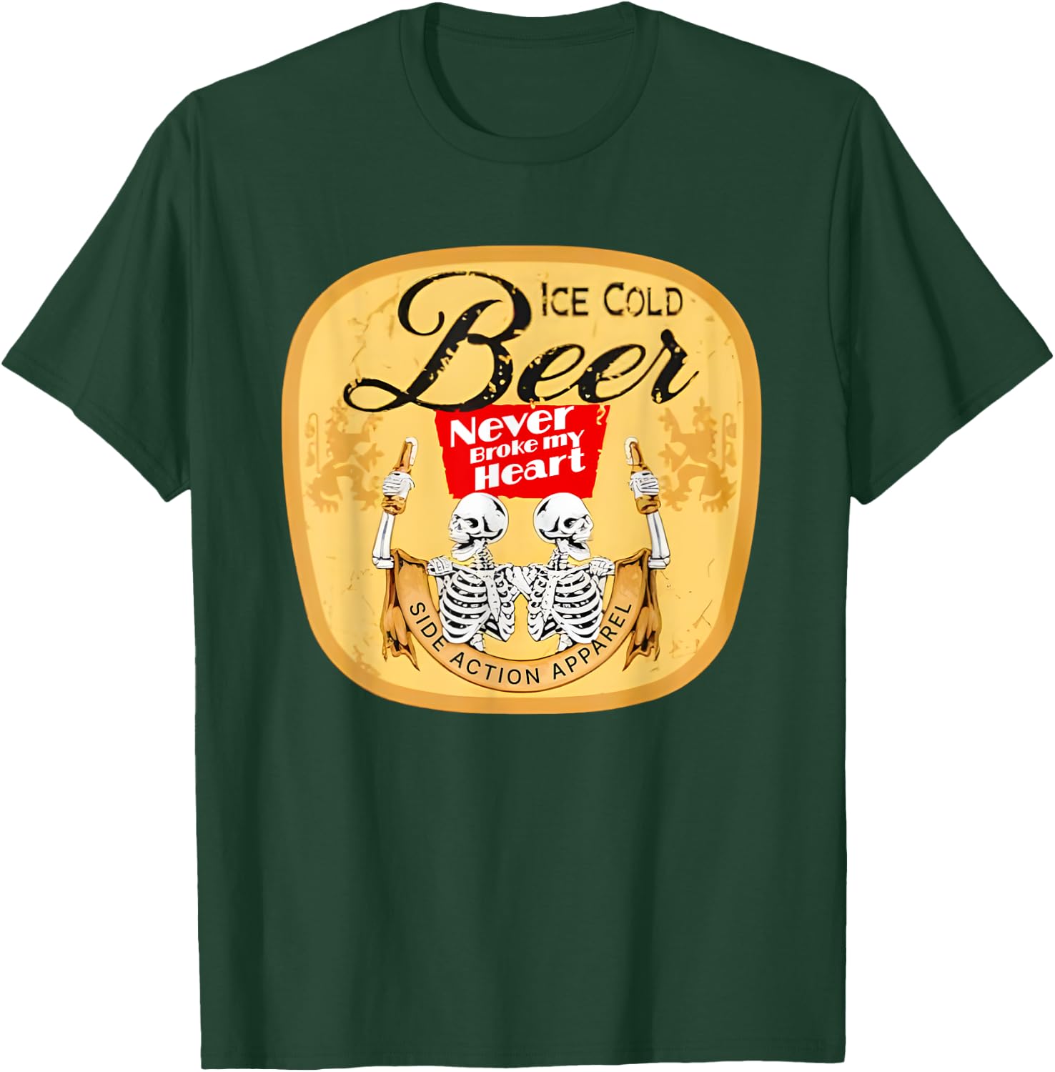 Funny ice Cold Beer Skeleton T-Shirt - T-Shirt | Forest