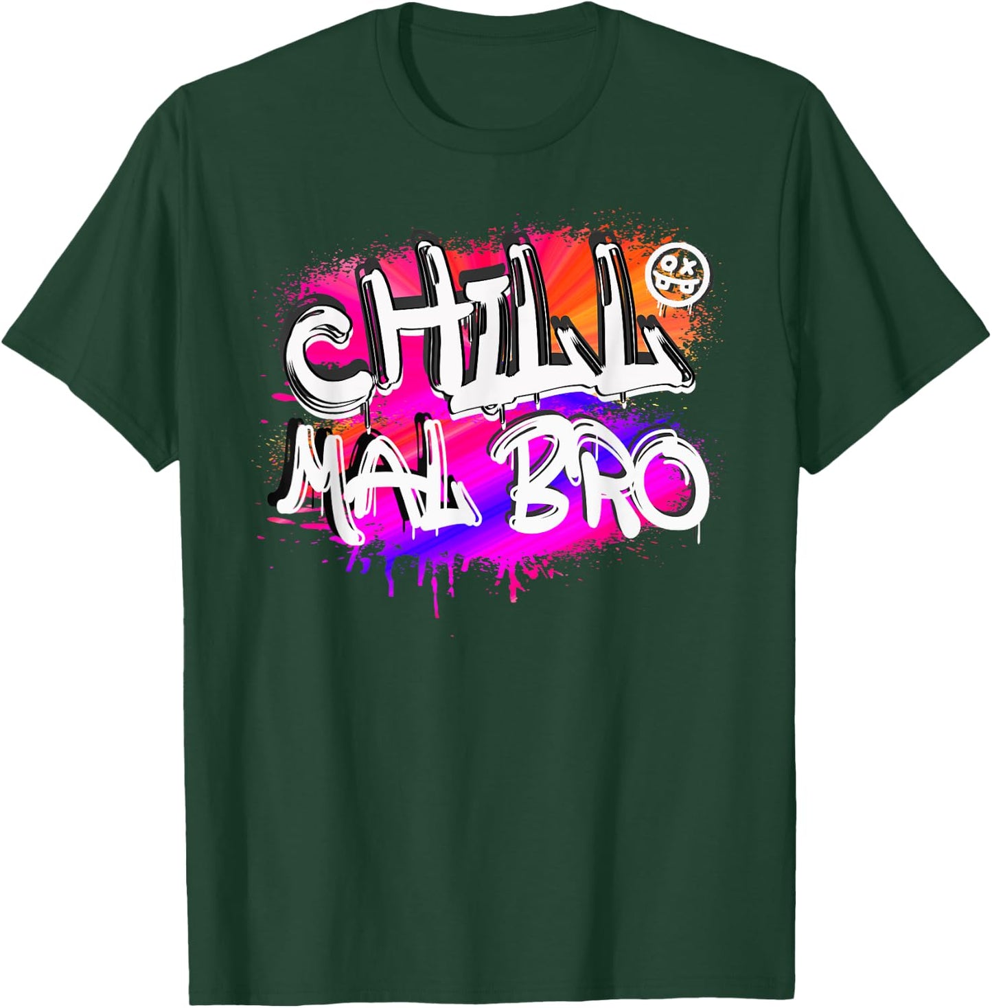 Saying, Chill mal Bro Graffiti Design , black, s T-Shirt - T-Shirt | Forest