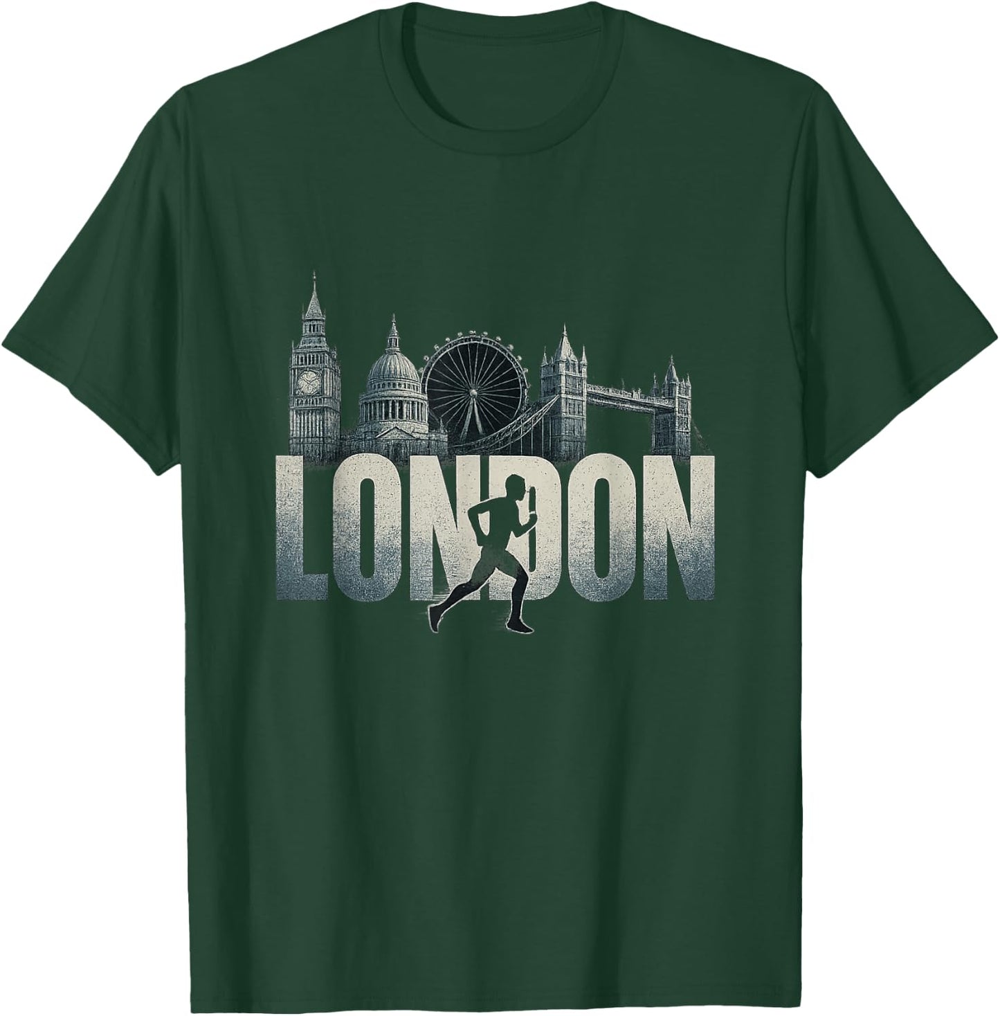 London Skyline Running Marathon Jogger Fitness Runner , Black, S T-Shirt - T-Shirt | Forest