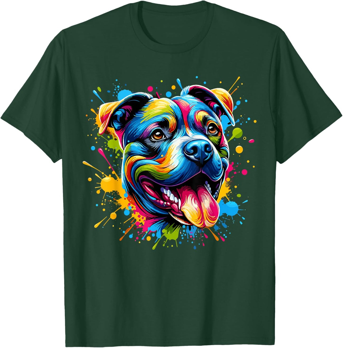 Pit Bull Dog Lover Colorful Pitbull T-Shirt - T-Shirt | Forest