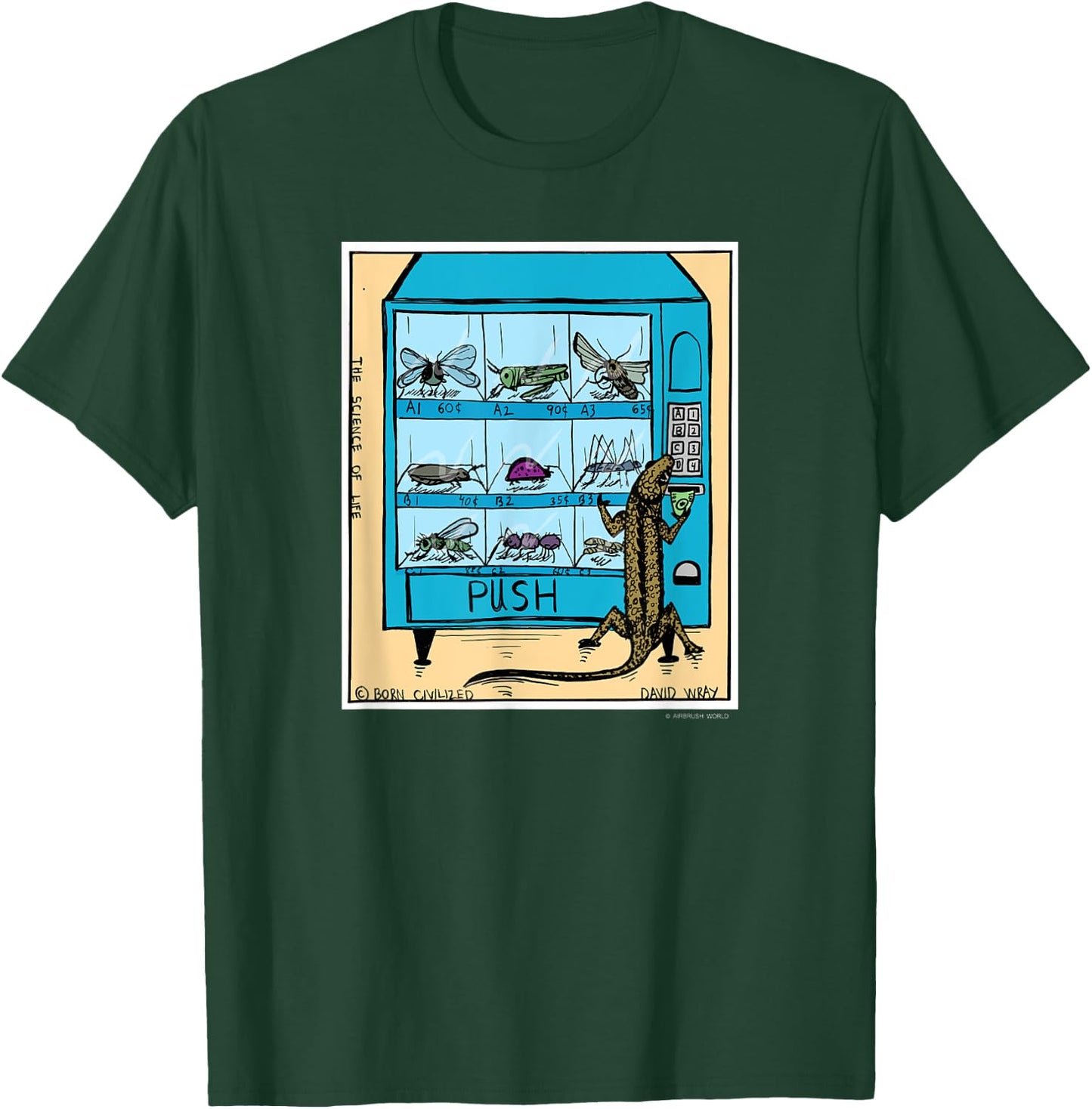 Reptile Vending Machine Funny Lizard Novelty Gift T-Shirt - T-Shirt | Forest