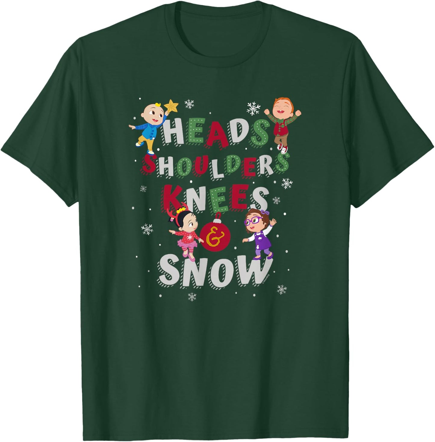 CoComelon Classic Christmas Knees and Snow T-Shirt - T-Shirt | Forest