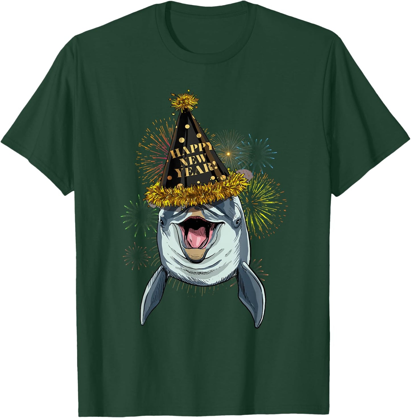 Dolphin Happy New Year 2021 New Years Eve Party T-Shirt - T-Shirt | Forest