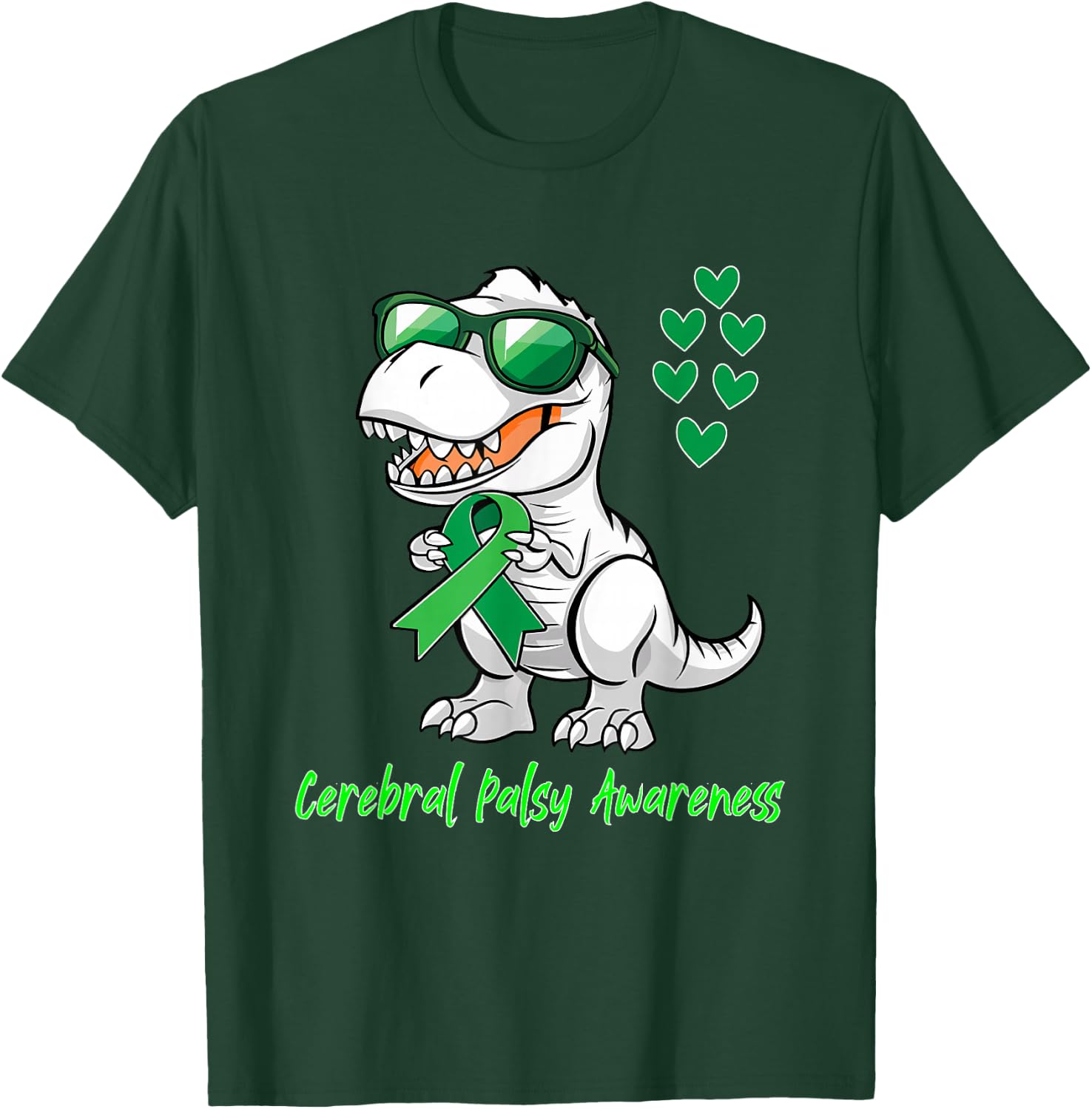 T-rex Dinosaur Cerebral Palsy Awareness Day Dino Toddlers T-Shirt - T-Shirt | Forest
