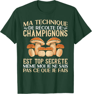 Mushroom My Technique Harvesting Mushroom Porcini Mushrooms , Black, S T-Shirt - T-Shirt | Forest
