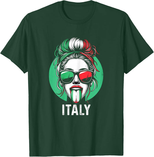 Italy Proud Italian Girl Mother Mum Italy , black T-Shirt - T-Shirt | Forest