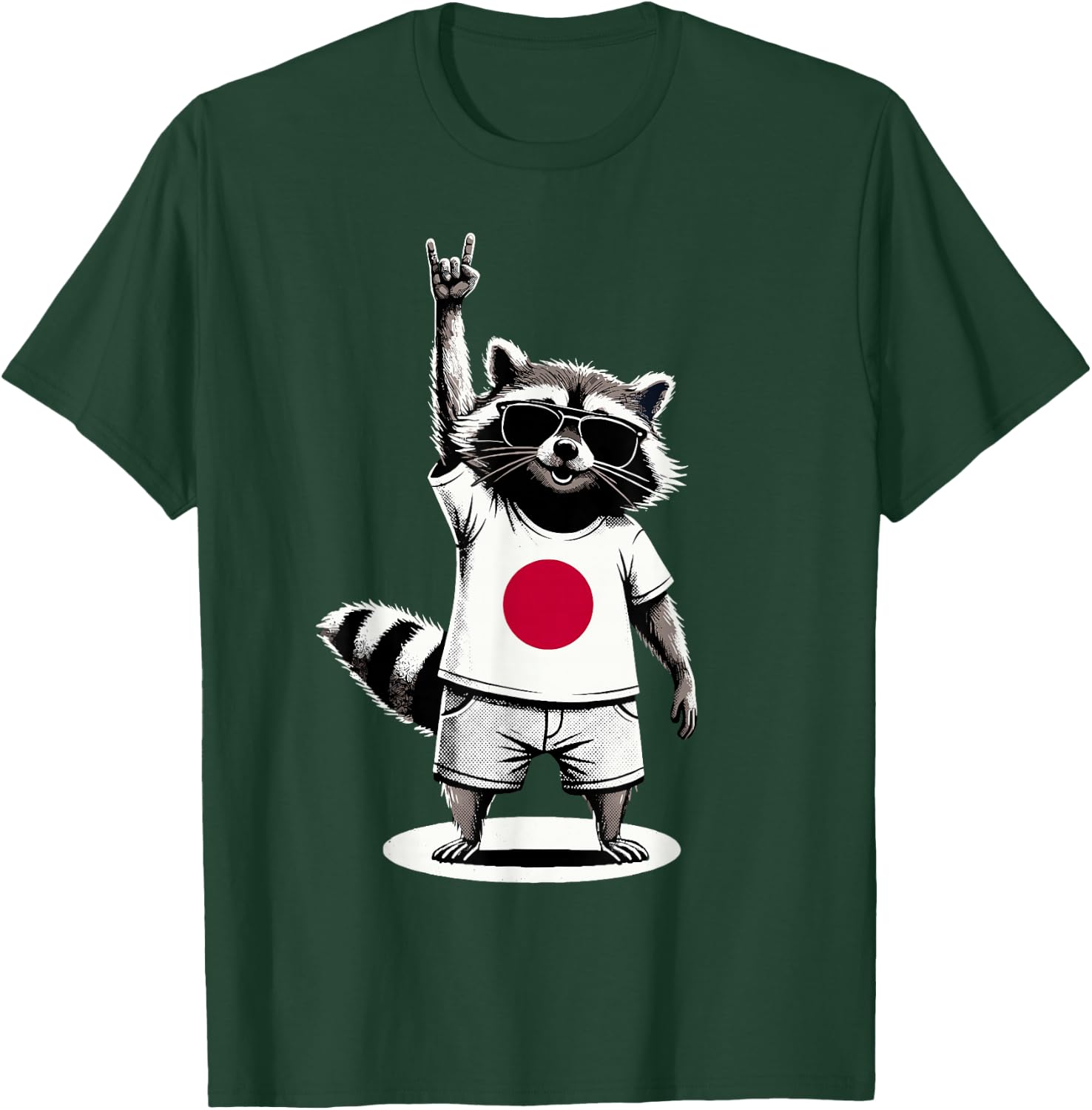 Japanese Flag Raccoon Japan T-Shirt - T-Shirt | Forest