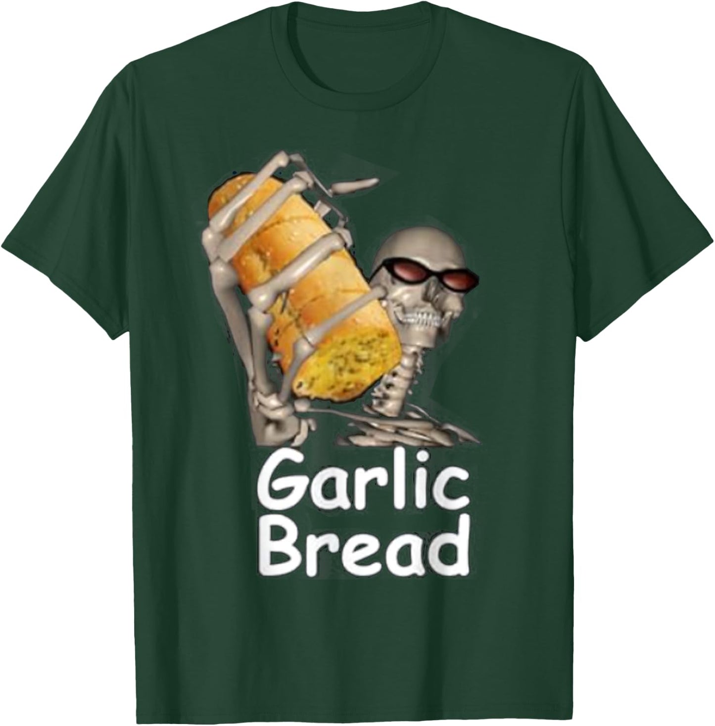Garlic Bread Funny Skeleton T-Shirt - T-Shirt | Forest