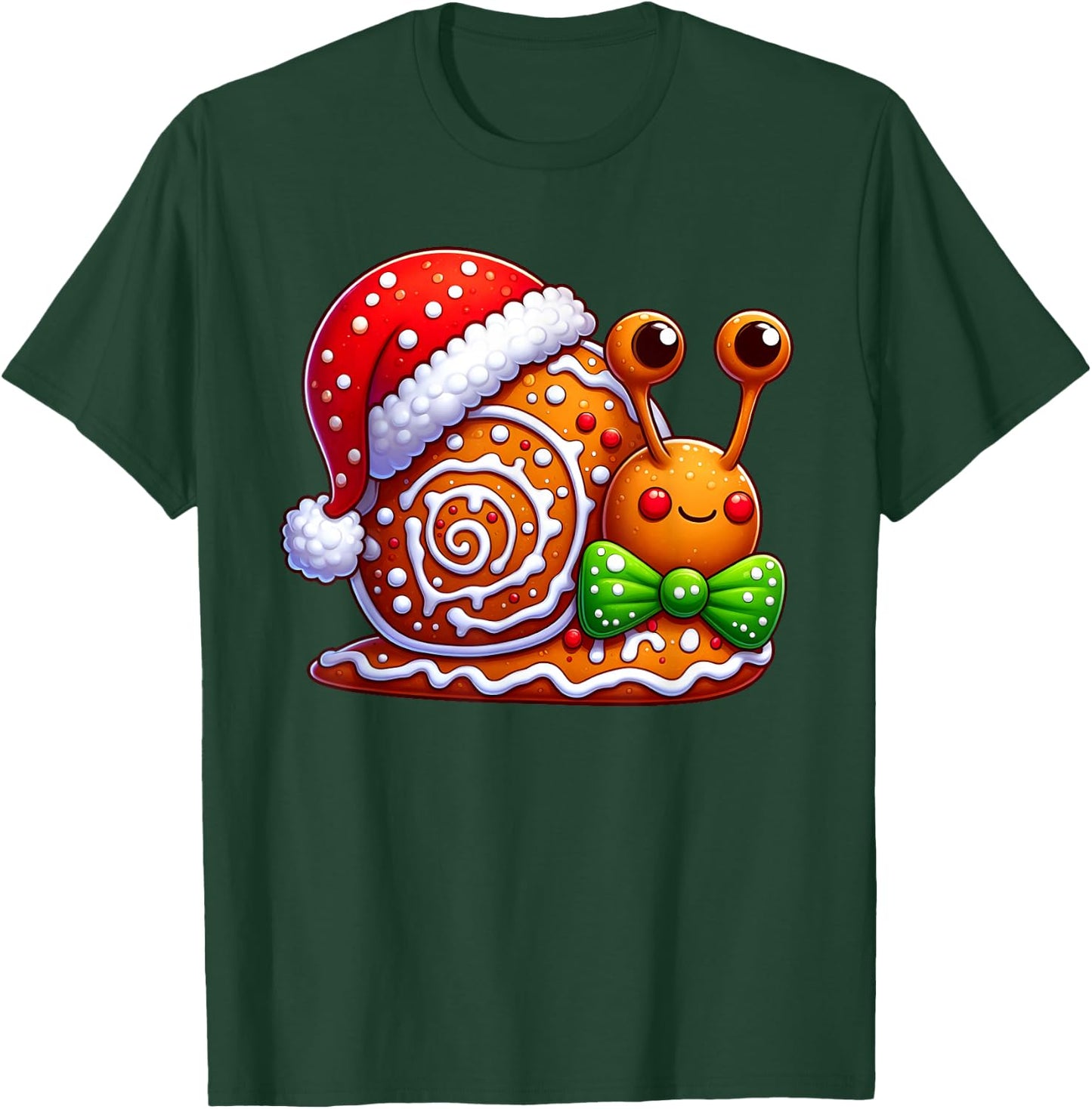 Funny Gingerbread Man Snail Christmas Kids T-Shirt - T-Shirt | Forest