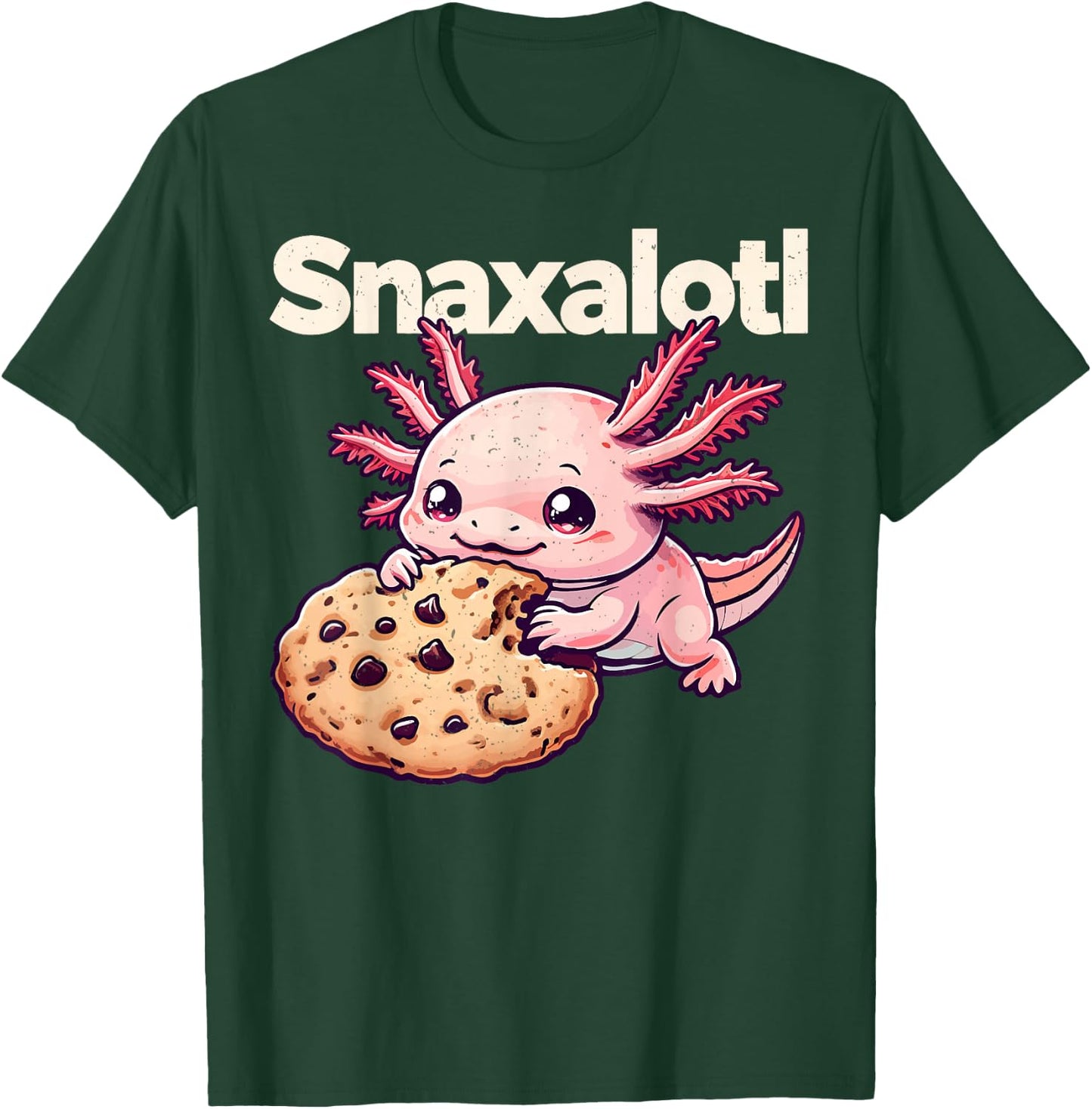 Funny Axolotl Snaxalotl Cookie Lover Axolotls Boys Girls T-Shirt - T-Shirt | Forest