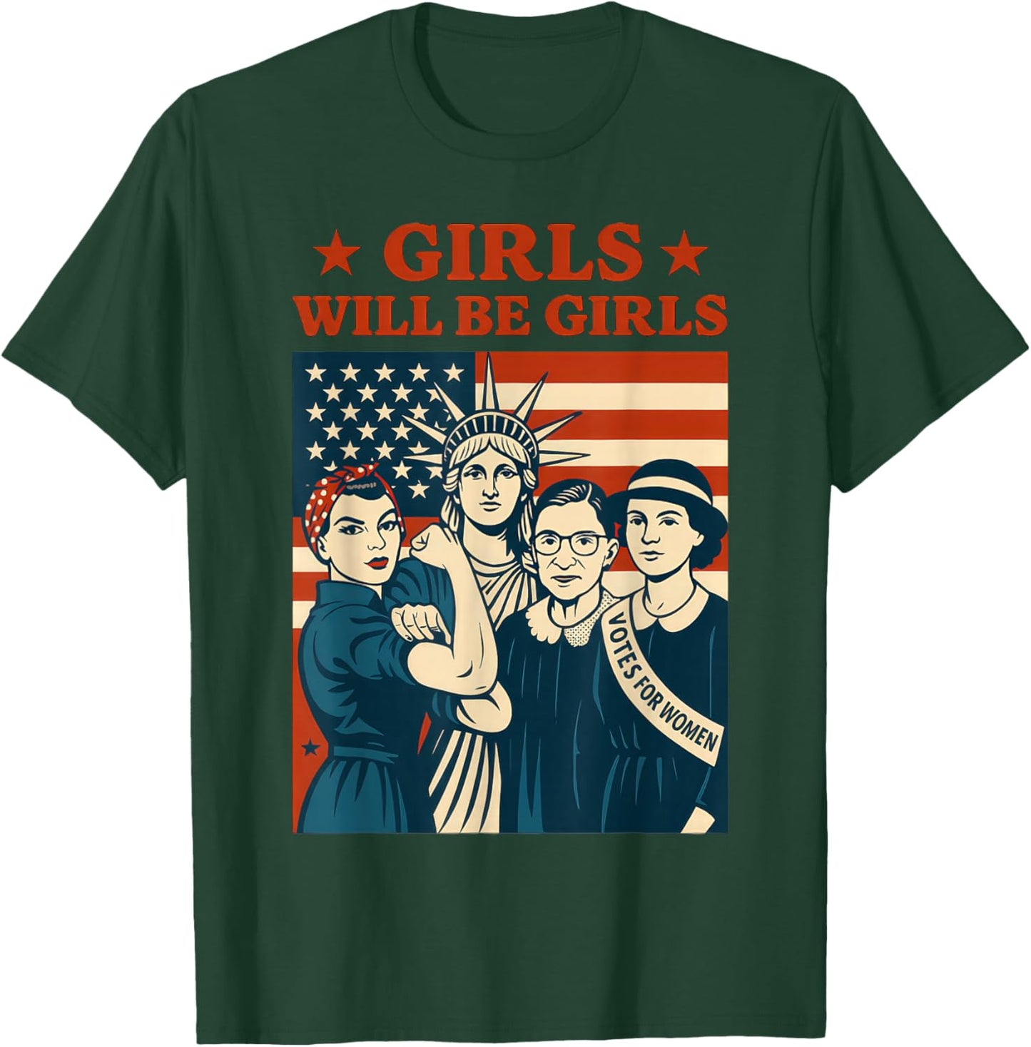 Girl Will Be Girls Shirt Praying Mantis Funny Feminist T-Shirt - T-Shirt | Forest