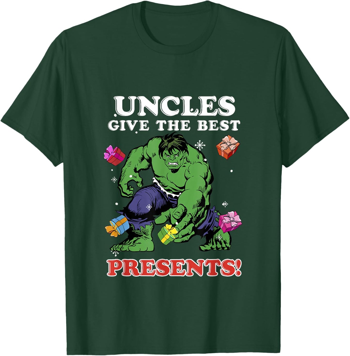 Marvel Comics Christmas Hulk Uncles Give The Best Presents T-Shirt - T-Shirt | Forest