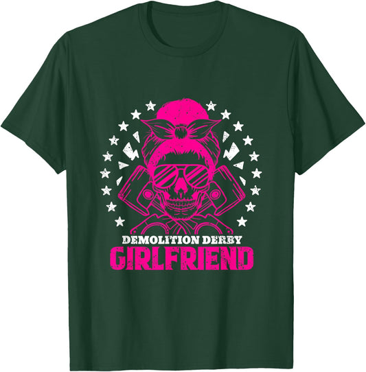 Skull Demolition Derby Girlfriend Girl T-Shirt - T-Shirt | Forest