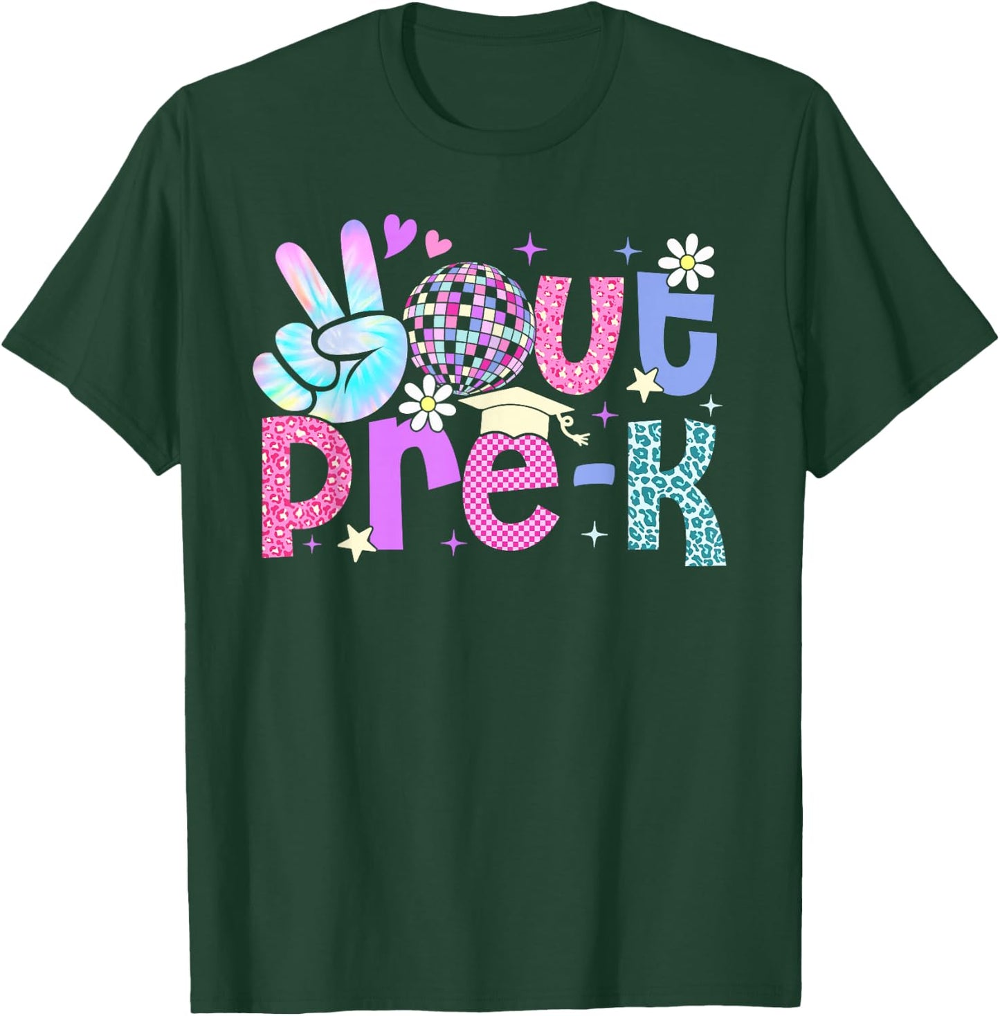 Peace Out Pre-K Last Day Of Pre-K Leopard Teacher Student T-Shirt - T-Shirt | Forest