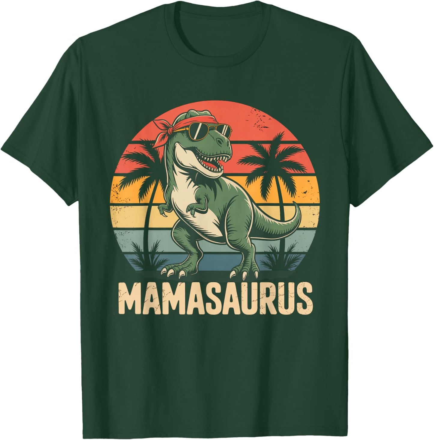 Mamasaurus T Rex Retro Dinosaur Mom Mothers Day Mama Humor T-Shirt - T-Shirt | Forest