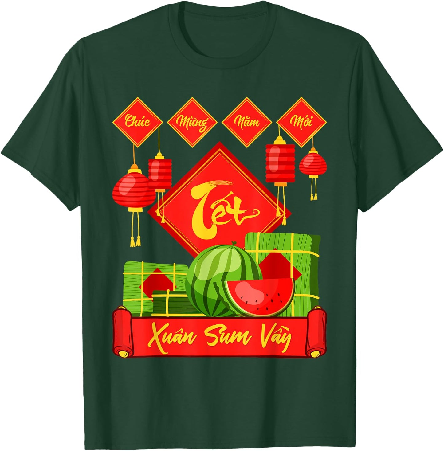 Xuan Sum Vay Vietnam Tet Wish Lunar New Year , Black, S T-Shirt - T-Shirt | Forest