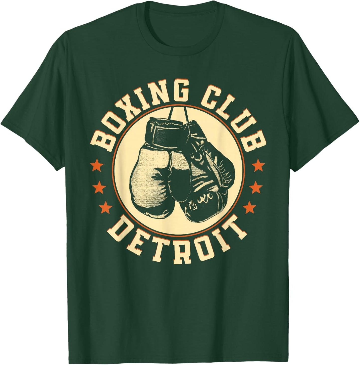 Boxing Club Detroit Gloves Graphic for a Boxing Lover T-Shirt - T-Shirt | Forest