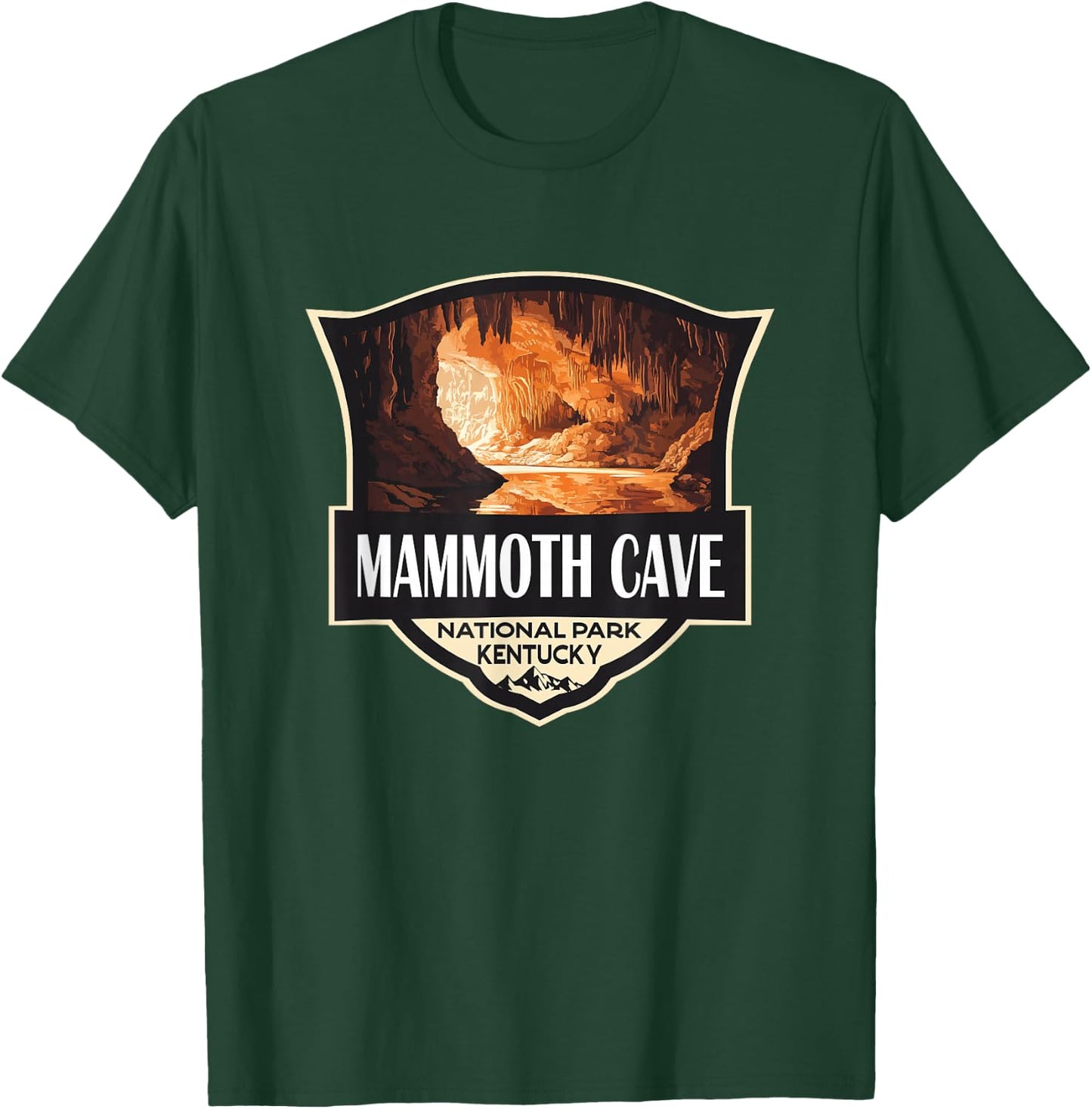 Mammoth Cave National Park Illustration Retro Badge T-Shirt - T-Shirt | Forest