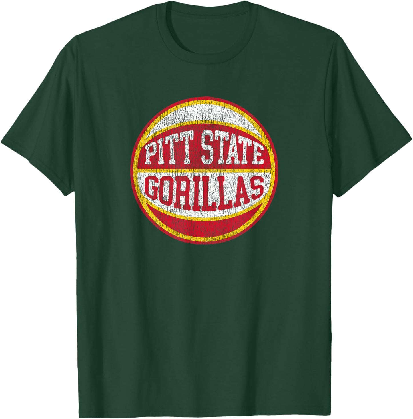 Pitt State Gorillas Distressed 80s Basketball Classic Retro T-Shirt - T-Shirt | Forest