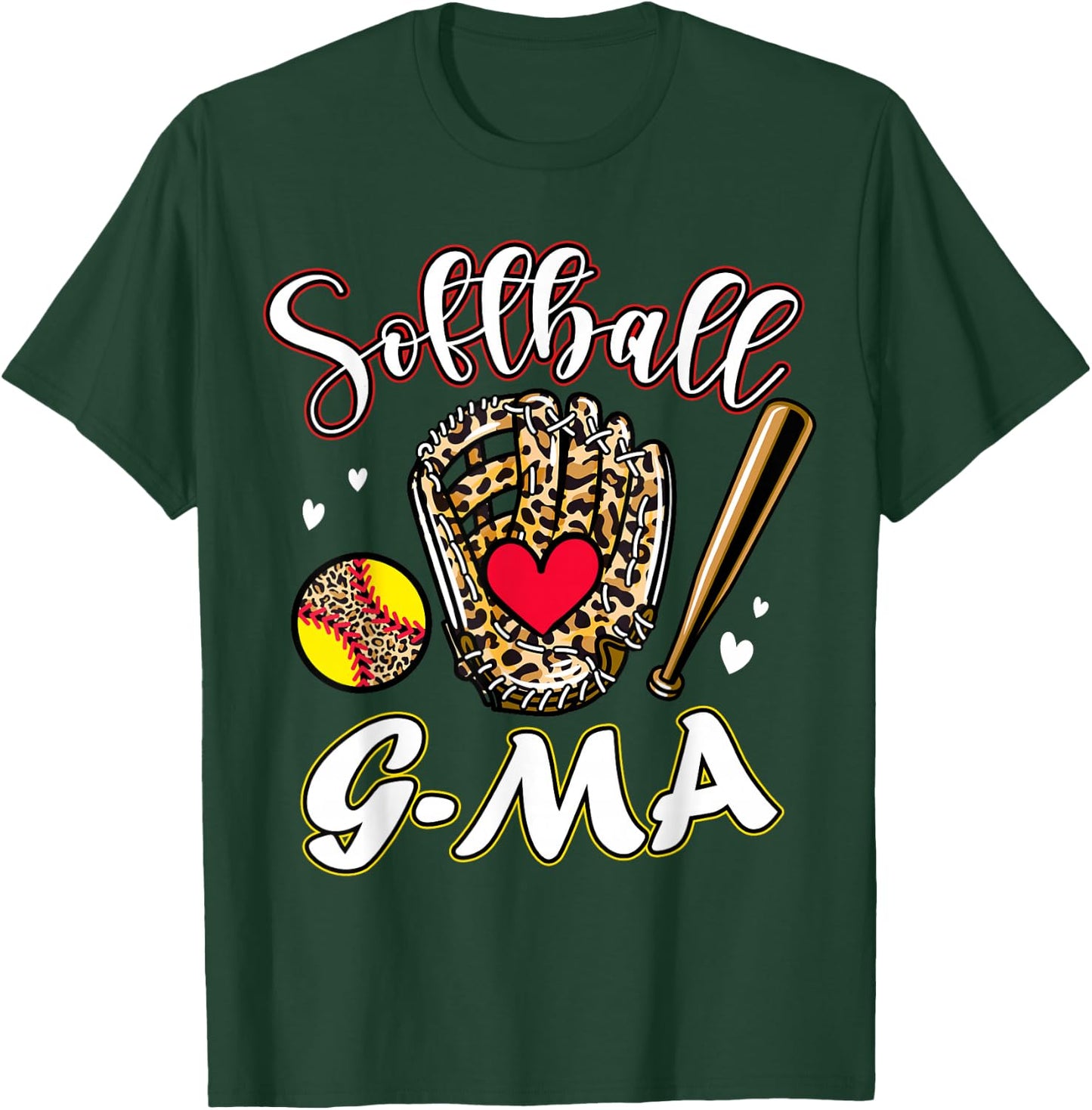 Softball G-Ma Leopard Game Day Softball Cute Matching Family T-Shirt - T-Shirt | Forest