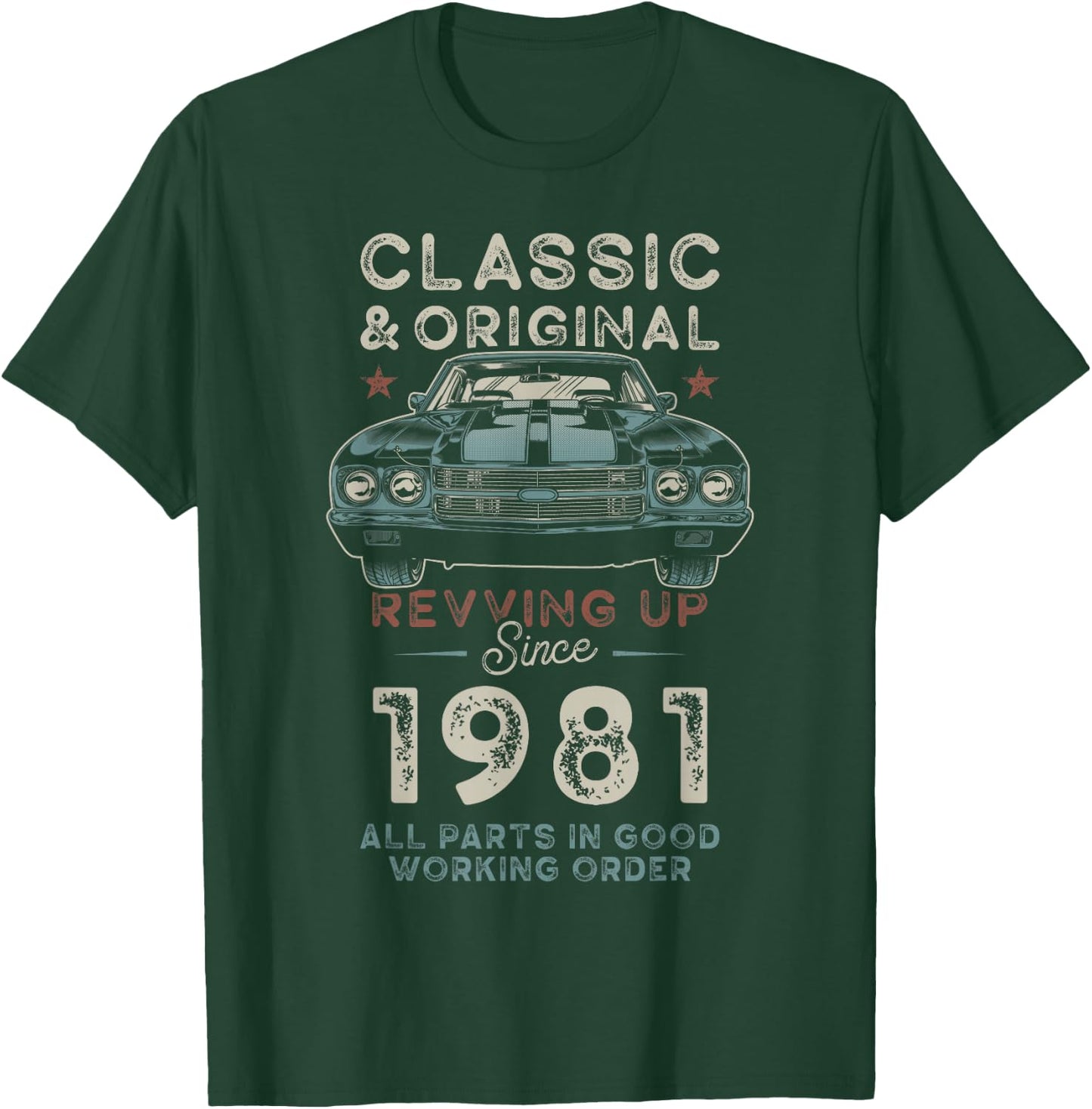 Né en 1981 Muscle Car 45e anniversaire T-Shirt - T-Shirt | Forest
