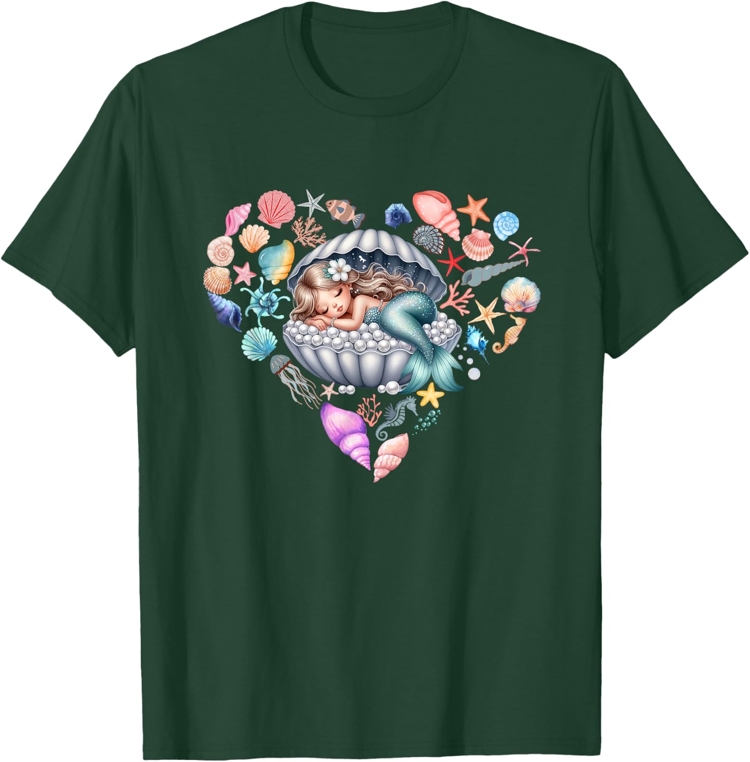 Sleeping Mermaid Underwater Love T-Shirt - T-Shirt | Forest