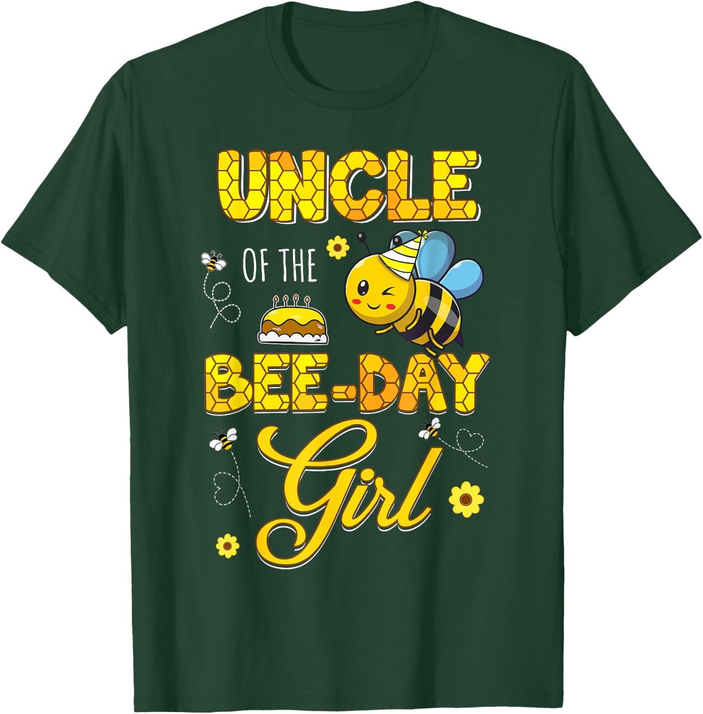 Uncle Of The Bee-Day Girl Hive Birthday Party Matching T-Shirt - T-Shirt | Forest