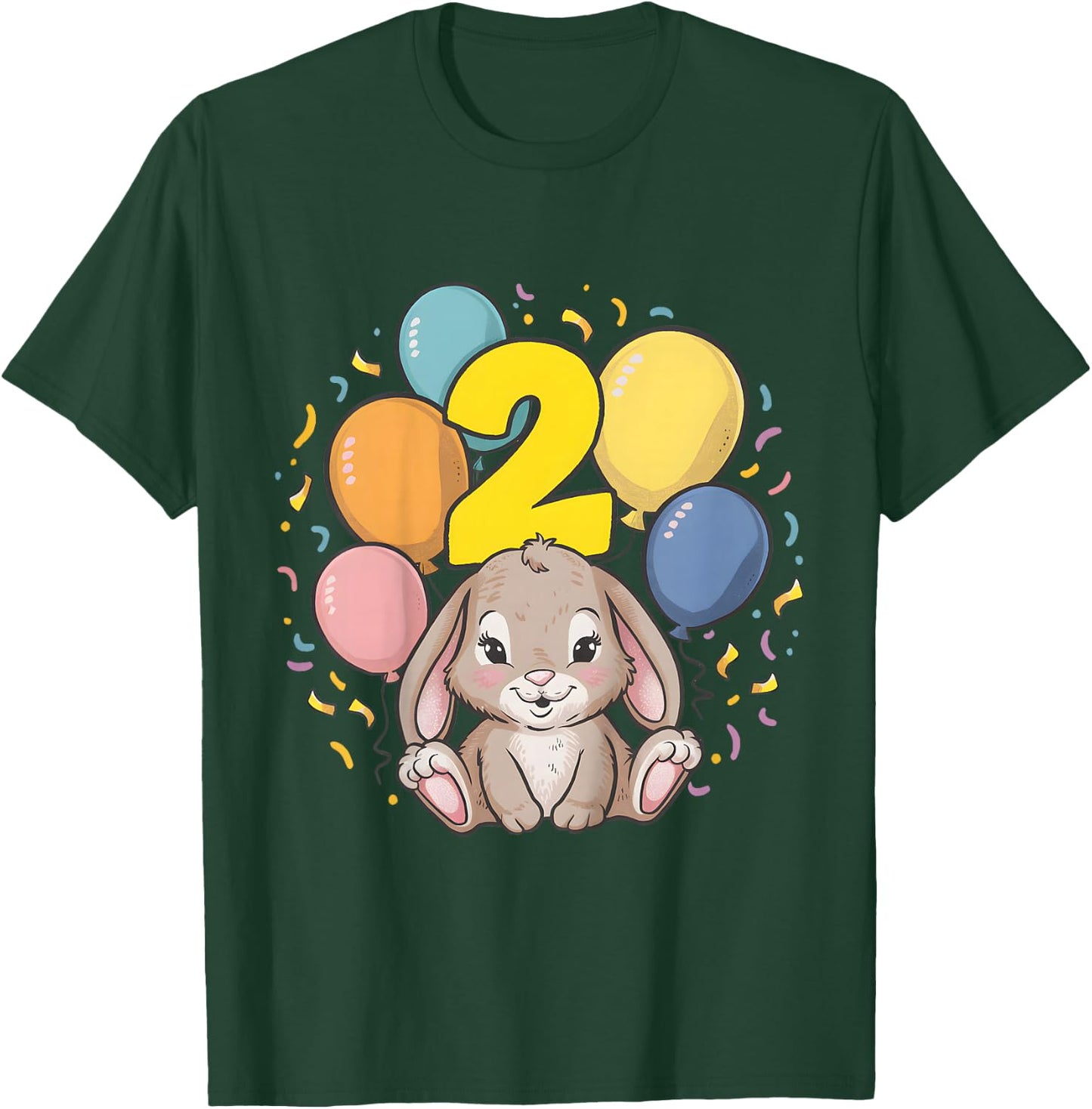 Kids 2nd Birthday Children's Birthday Rabbit T-Shirt - T-Shirt | Forest