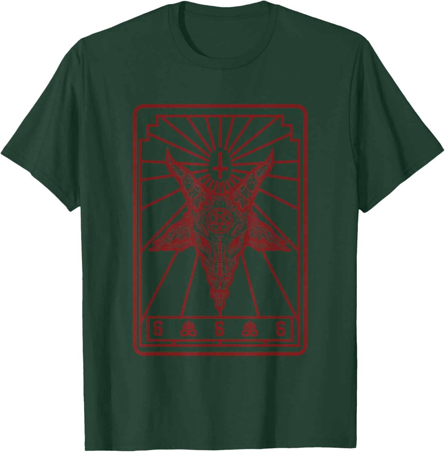 Baphomet Tarot Inverted Cross Goat Pentagram Leviathan Cross T-Shirt - T-Shirt | Forest