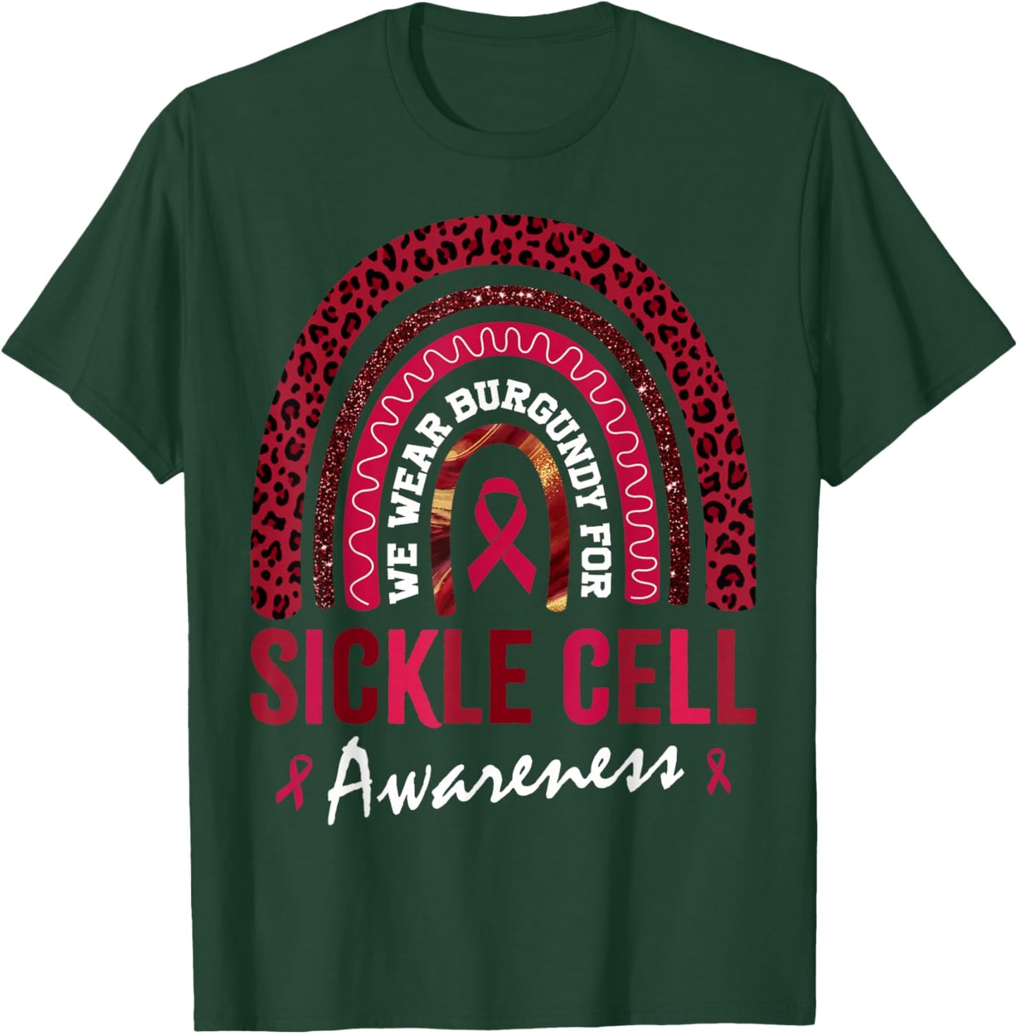 in September We Wear Burgundy for Sickle Cell Awareness T-Shirt - T-Shirt | Forest
