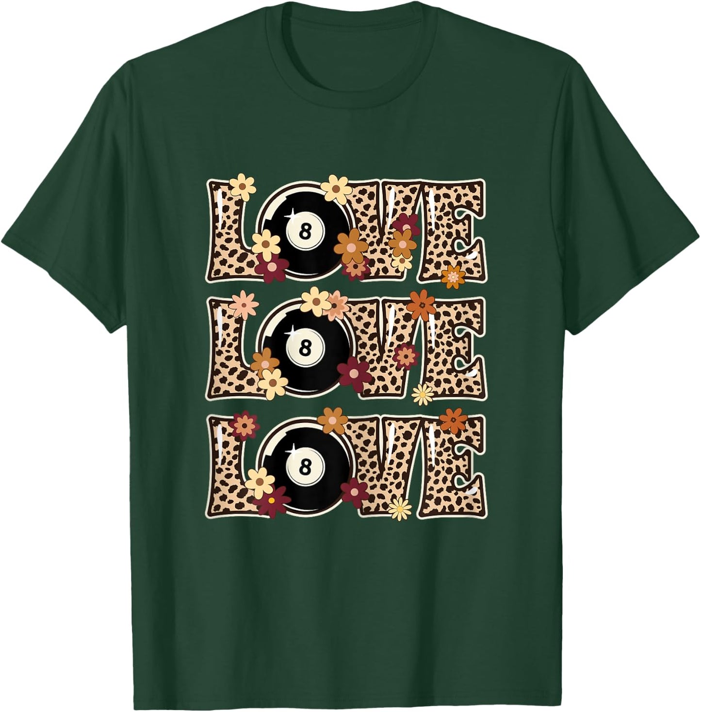Love Billiards Lover Outfit Women Girls Kids Cute Billiards T-Shirt - T-Shirt | Forest