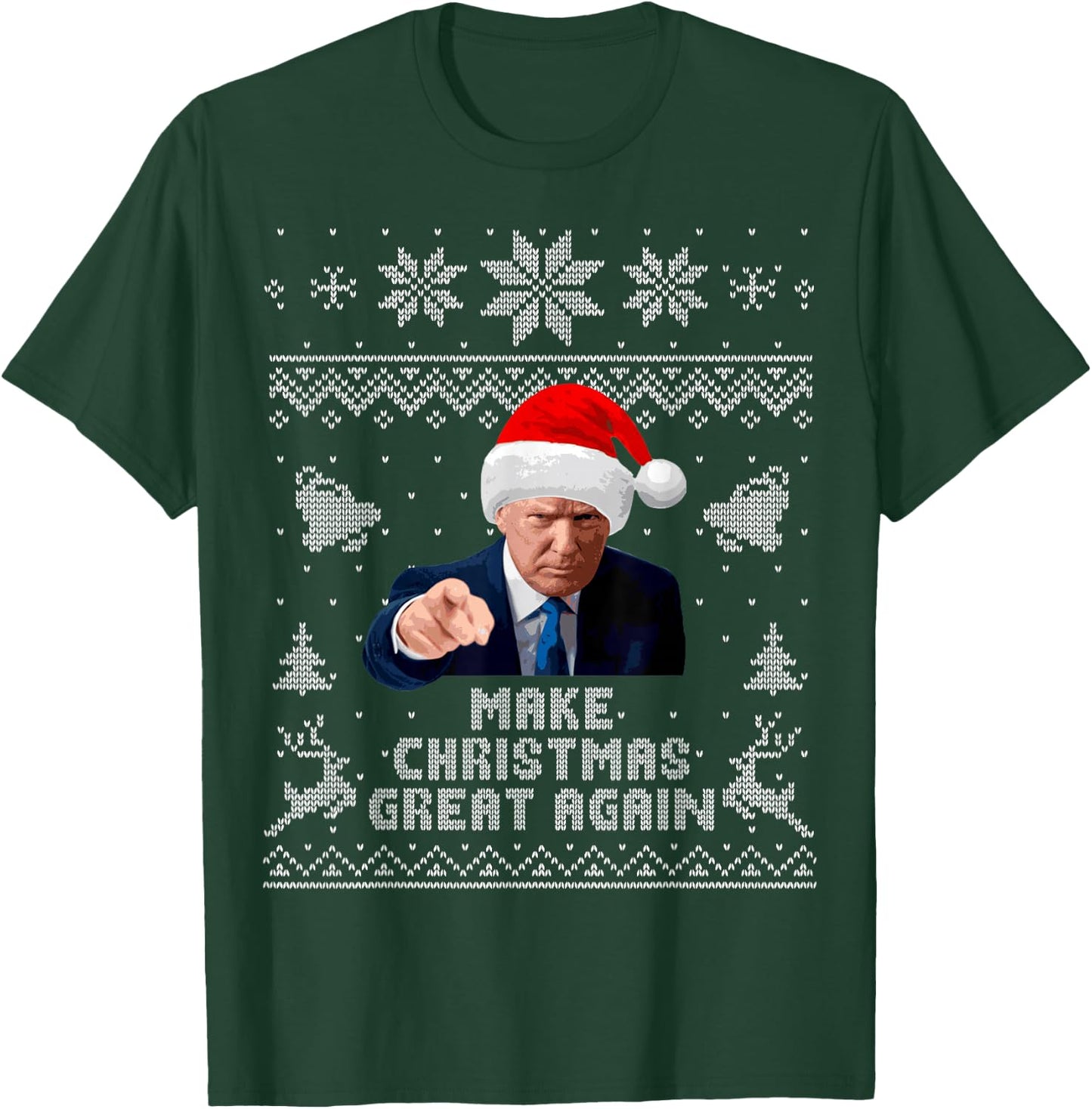 Make Christmas Great Again Donald Trump Holiday T-Shirt - T-Shirt | Forest