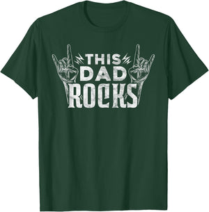 This Dad Rocks Rock n Roll Heavy Metal Fathers Day T-Shirt - T-Shirt | Forest