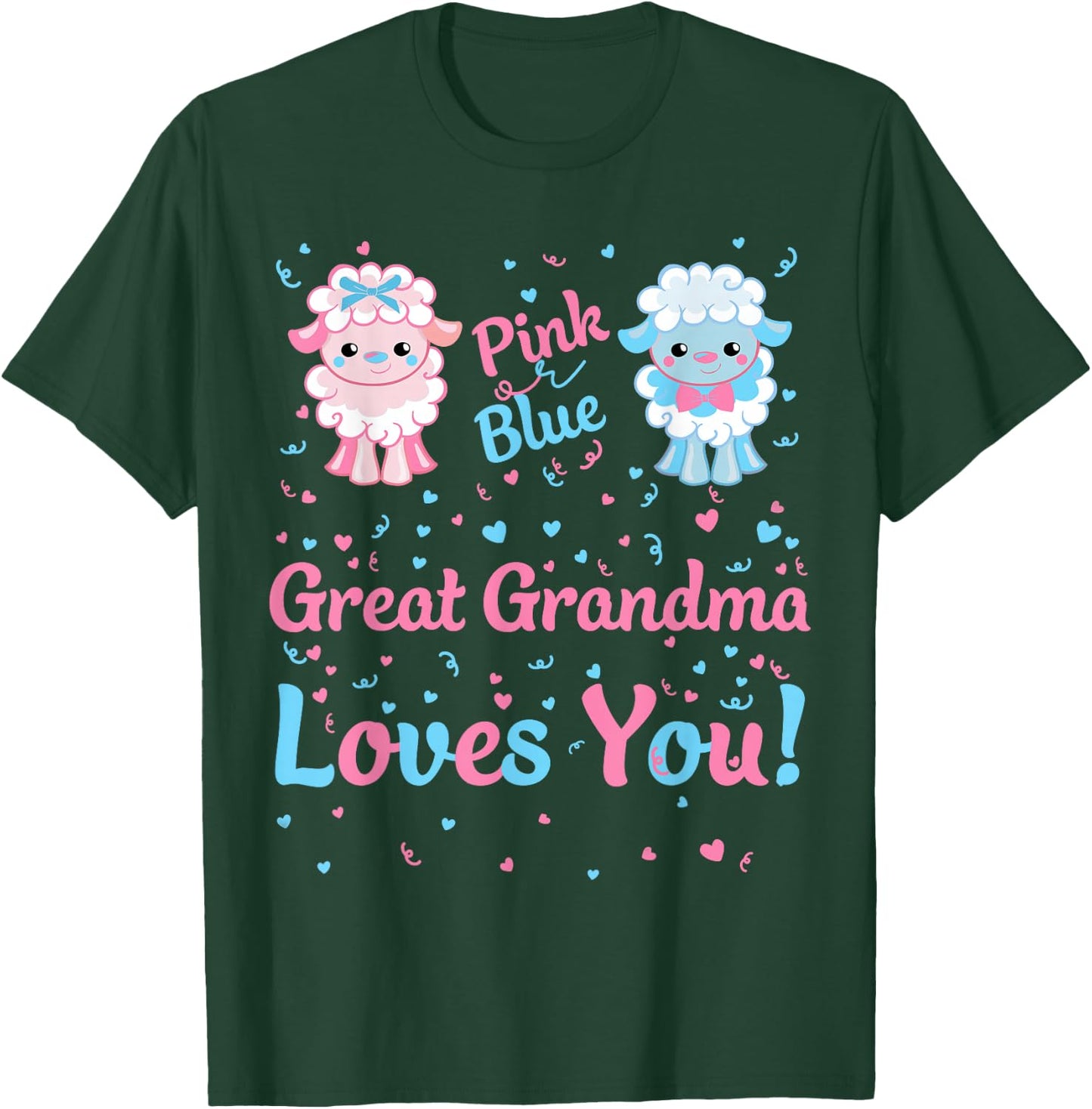 Great Grandma Gender Reveal Pink or Blue Sheep for Family T-Shirt - T-Shirt | Forest