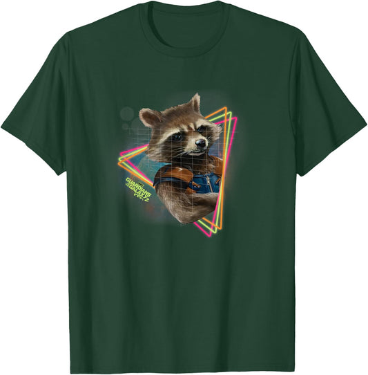 Guardians Of The Galaxy Vol.2 Neon Rocket , black T-Shirt - T-Shirt | Forest