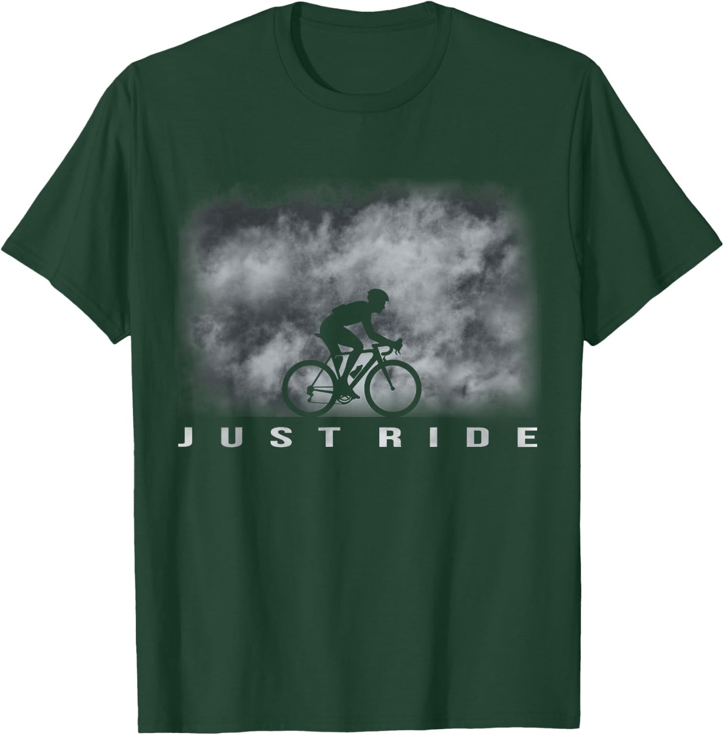 Just Ride Road Cycling Bicycle Adventure Enthusiast Gifts T-Shirt - T-Shirt | Forest